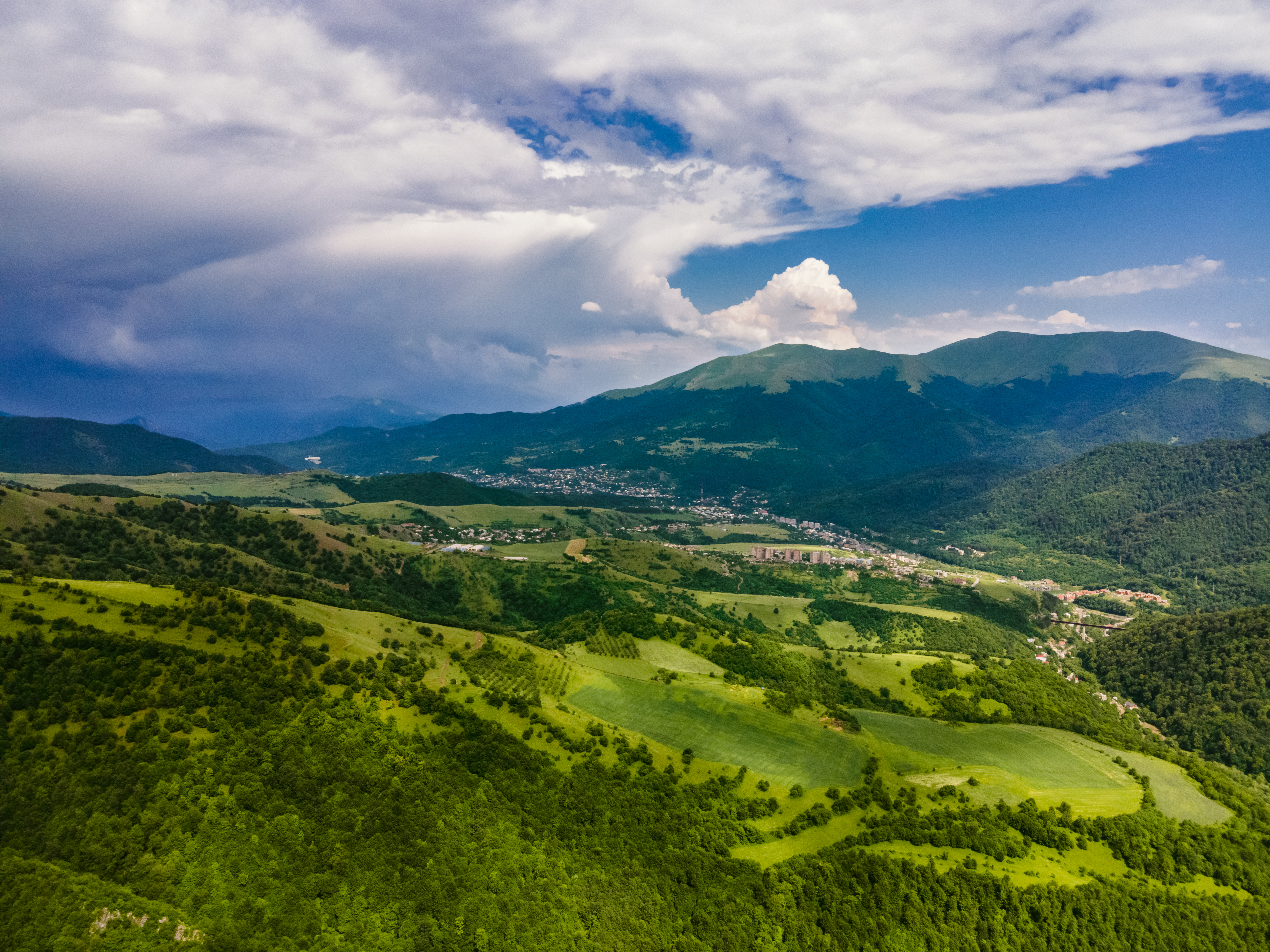 An amazing aerial shot of Dilijan landscape in Armenia
